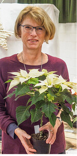 Beate ter Hell produzierte kleine Hochstämme für die Fensterbank.