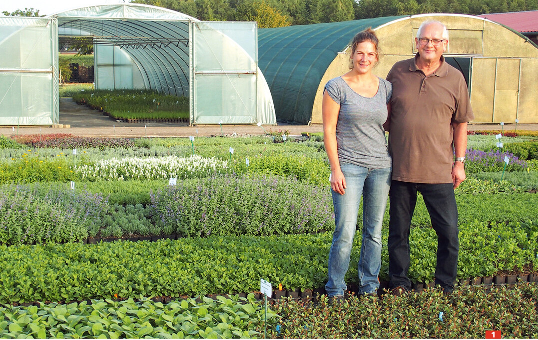 Eckehard und Tochter Minte Pöppel produzieren ein großes Sortiment winterharter Stauden.
