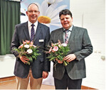 Prof. Dr. Bernhard Beßler (links), Leiter des Geschäftsbereichs Gartenbau der LWK Niedersachsen, und Andreas Kröger, Präsident des Wirtschaftsverbands Gartenbau Nord (WVG), begrüßten die Teilnehmer des Ahlemer Forums Einzelhandel.