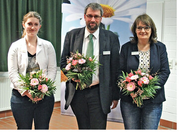 Mit dem Thema Fachkrfte beschftigten sich (von links) Carina-Anna Bertels, Marcel-Alexander Janen und Simone Heckmann auf dem Ahlemer Forum.