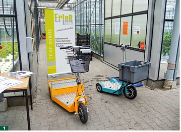 Erler mobile, Dinslaken, stellte Transportsysteme wie den Elektro-3-Rad-Roller Colly 1 und Colly 2 mit guter Standsicherheit durch die jeweils drei Rder vor.
