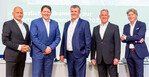 Von links: Dirk Bader (Vorstand), Carsten Bönig (Vorstand), Bert Schmitz (Aufsichtsratsvorsitzender), Willi Andree (stellvertretender Aufsichtsratsvorsitzender ) und Robert Sauer (Vorstand), alle Landgard eG.