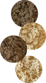 Vier verschiedene Holzfasern erlauben unterschiedliche Einsatzmöglichkeiten wie das auch von unterschiedlichen Sodentorffraktionen bekannt ist.