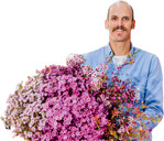In der Kategorie Schnittblumen" konnte Chamelaucium Ever Flowering Wax das Rennen machen. Diese australische Wachsblume von Nir Nursery aus Israel besticht durch die nahezu ganzjährige Erntezeit. Im Bild: Asaf Nir, Nir Nursery.