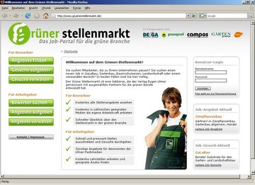 Der neue grne Stellenmarkt umfasst die gesamte grne Branche.
