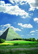 So könnte das Pyramidengrab aussehen – über sein endgültiges
Äußeres entscheidet ein Architektenwettbewerb im Dezember