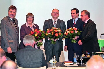 Namhafte Referenten erluterten die Arbeit auf EU-Ebene (von links): Andreas Lohff, Vizeprsident des ZVG, Karin Ellermann-Kgler, Antonius J.M Blom, Willi Kampmann und ZVG-Prsident Heinz Herker