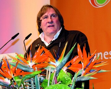 Gerard Depardieu verlieh den Bio-Weinpreis in Nrnberg.