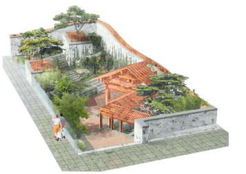 Der Entwurf eines japanischen Schaugartens von der Chelsea Flower Show 2008