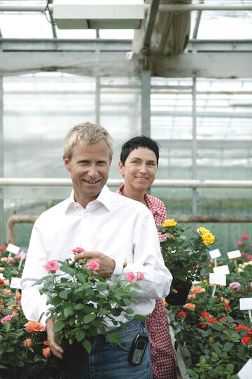 Rosen-Produzent Harley und Zchterin Rosa Eskelund