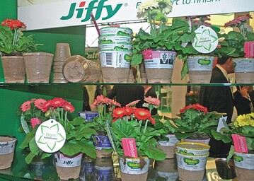 „Speedypot“ von Jiffy ist einschlielich der Banderole biologisch abbaubar