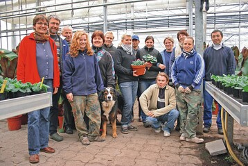 Links: Das Team der Grtnerei in Heilbronn mit Doris Burger-Umbach sowie Klaus und Bernhard Umbach (von links)