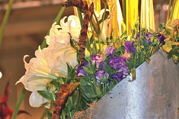 Neben der klassischen Rohware gibt die Messe wieder viele Beispiele fr die kreative Verwendung der Blumen und Pflanzen