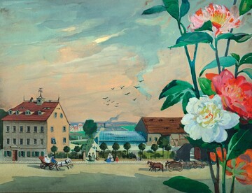 Zweiter Grtnereistandort von Jacob Friedrich Seidel an der ueren Rampischen Gasse mit dem 1852 errichteten groen Schauhaus