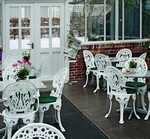 Bei der Besichtigung der Königlichen Gartenakademie in Berlin-Dahlem lädt das Café Lenné in den alten Verbinder