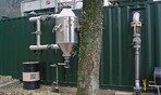 Filterung ist nötig: Bevor das Biogas den Brenner erreicht, wird es gereinigt