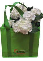 Rechts: Diese stabile Einkaufstasche ist ein Baustein der Kampagne „Frischepartner Blumengroßmarkt Hamburg“.