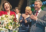 Stuttgarts First Lady Waltraut Ulshöfer freute sich über den Strauß der Regionalmarke „Ich bin von hier!“.