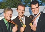 2 Gold in der Stufe B erhielt das Team aus Hessen. Von links: Florian Kaiser (Bernd Braun GaLaBau, Elz), Nico Keller (Hochschule Geisenheim) und Maximilian Morbach (Gramenz, Wiesbaden).