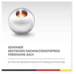 ZINEG erhält den Deutschen Nach-haltigkeitspreis Forschung 2014
