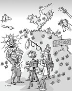 Gärtner auf dem Treppchen