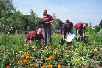 Die Teams der Grtnereien Albert und Roth auf der Gartenschau.