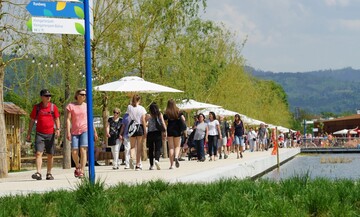 Die Landesgartenschau Lahr zieht positive Halbzeitbilanz.