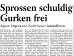 Die Sprossen sind"s - Titel der Frankfurter Allgemeine - Sonntagszeitung vom 12. Juni 2011