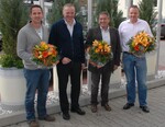 Frank Silze gratuliert den in ihren Ämtern durch die FGJ-Mitglieder bestätigten Arbeitskreis-verantwortlichen (von links): Oliver Krebs, Frank Silze, Theo Grünewald und Georg Kurz.