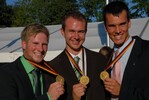 BWB-Sieger - Platz 1 in der Stufe B (3. Ausbildungsjahr und Gärtner mit abgeschlossener Berufsausbildung): Gold erhielt das Team aus Hessen. Im Bild von links: Florian Kaiser, Nico Keller und Maximilian Morbach