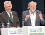 Links: Winfried Kretschmann lobte den Einsatz der Nagolder Bürger.Rechts: Prof. Hubert Möhrle stellte die Leistung der Gärtner heraus.