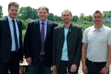Die Kpfe der neu gegrndeten Gemeinschaft Deutscher Dauergrabpflege-Gesellschaften: Geschftsfhrer Thorsten Baege, Vorstandsvorsitzender Wolfgang Kiefl (Mnchen) sowie die beiden Vorstnde Michael Ballenberger (Frankfurt) und Uwe Zimmer (Kln).