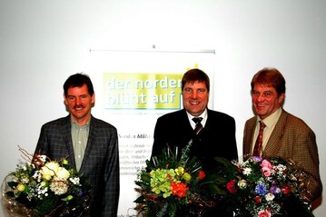 Der Geschftsfhrende Vorstand des Gartenbauverbandes Nord (von links): Schatzmeister Manfred Piepereit, Prsident Andreas Lohff, Vizeprsident Arno Albers. 