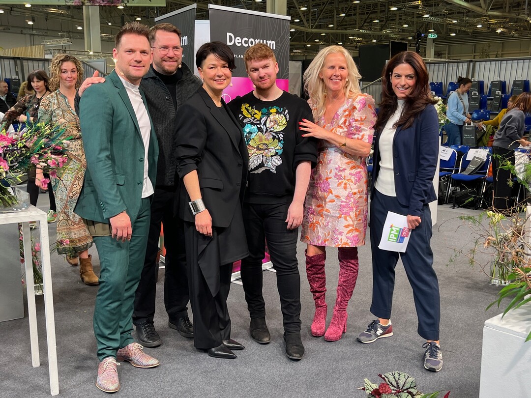 Decorum Show on the IPM Flower Stage: International Floristry with Stefan van Berlo/Belgium, Yulia Medvedyeva/Estonia, and Joseph Massie/England.
