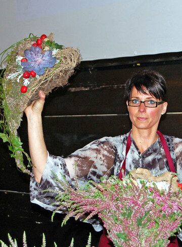 Die Azerca setzte bei ihrer Exportfrderung in diesem Jahr auf eine Heidefloristik mit der Kopenhagener Floristin Jeanett Christensen, Estilo Blomsterdesign.