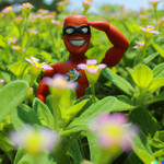 Es grüßt die KI: Ein neuer Superheld auch für den Gartenbau? Erstellt wurde diese Abbildung mit dem Text-zu-Bild-Generator DALL-E 2, einer anderen KI-Anwendung.