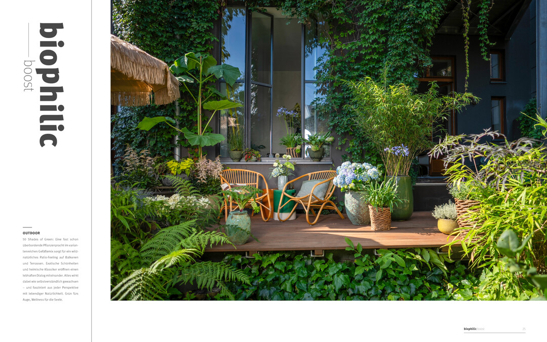 The "Biophilic boost" trend will be implemented in a multi-sensory way at the trade fair stand and is intended to appeal to all five senses of visitors.