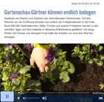 Der NDR berichtete am 3. April über den Stand der Frühjahrspflanzungen auf der igs in Hamburg.