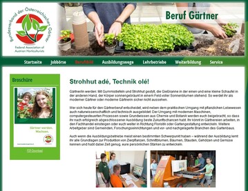 www.beruf-gaertner.at ist die Website, die in sterreich fr den Ausbildungsberuf Grtner wirbt