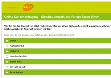 Im Rahmen unserer Umfrage zu unseren Medien wollen wir erfahren, was Sie sich fr die Zukunft wnschen.