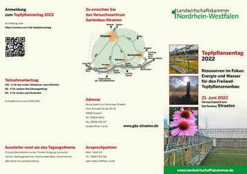 Der Topfpflanzentag 2022 in Straelen befasst sich mit den Ressourcen Energie und Wasser.