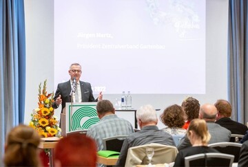 ZVG-Prsident Jrgen Mertz erffnet den Deutschen Gartenbautag am 15. September 2022 in Erfurt.