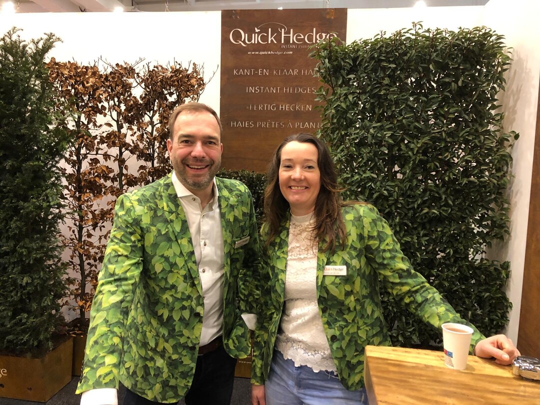 Partner look: Yvette van der Veen and Bas Verbrugge from the Quick Hedge stand 8A21 will not only be showing ready-made hedges from the Netherlands, but from style.