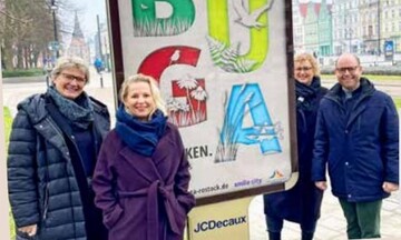 Das Team der Deutschen Bundesgartenschau-Gesellschaft mbH (von links): Renate Behrmann (Ausstellungsbevollmchtigte ), Anne-Kristin Weise (Social Media und Onlinemarketing), Josefin Rickert (Veranstaltungsmanagement) sowie Oliver Fudickar, Geschftsfhrer). 