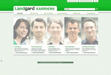 So sieht die Startseite der neuen Website von Landgard aus.