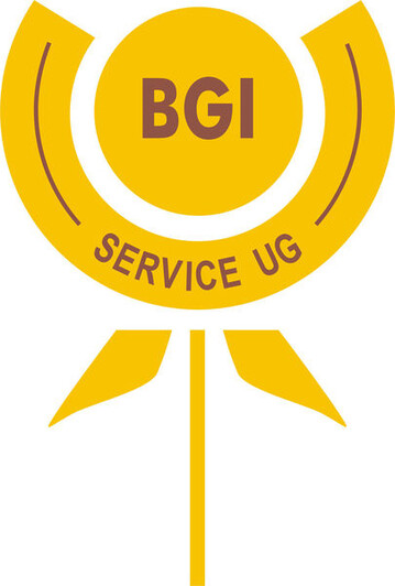 Das Logo der BGI Service UG: Die Form zeigt die Nhe zum Verband, die vernderte Farbgestaltung dokumentiert die wirtschaftliche Selbstndigkeit.