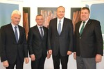 Spitzengespräch zwischen ZVG und DBV (v.l.n.r.): ZVG-Vizepräsident Hartmut Weimann, ZVG-Präsident Jürgen Mertz, DBV-Präsident Joachim Rukwied, ZVG-Vizepräsident Andreas Lohff.