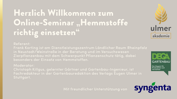 Das Online-Seminar "Hemmstoffe richtig einsetzen" stie auf groes Interesse