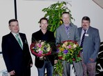 Von links: Gerhard Hugenschmidt, neuer Präsident des Verbandes Badischer Gartenbaubetriebe e.V. (VBG), Andreas Rombach, Bernd Hopp und VBG-Vizepräsident Armin Köhler.
