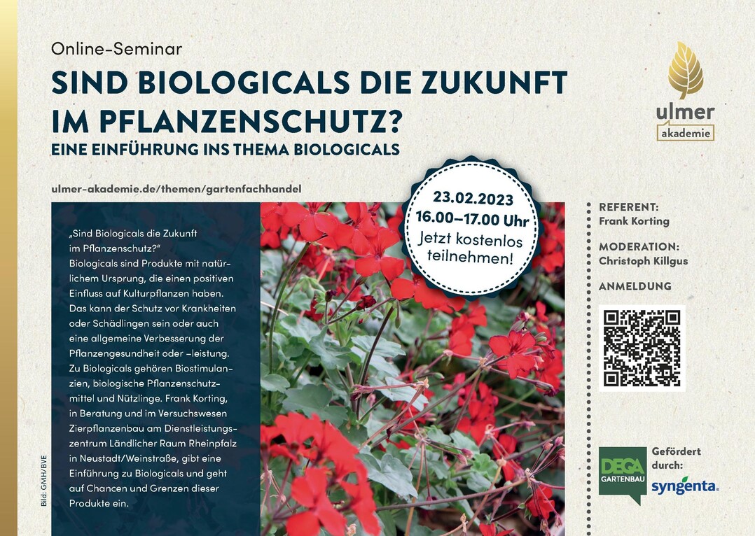 Das Online-Seminar findet am 23. Februar 2023 statt.